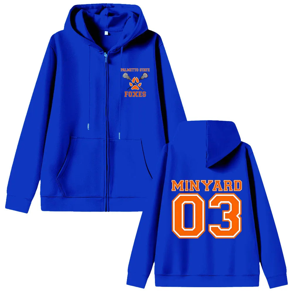 All for The Game The Foxhole Court Palmetto State Foxes Zipper Hoodie Male Casual Zip Up Jacket Men Women Fashion Oversized Coat
