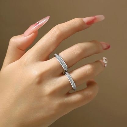 Hot Moissanite Rotating Rings for Women Men 925 Sterling Silver Fidget Anxiety Ring Versatile Daily Wear Simple Jewelry