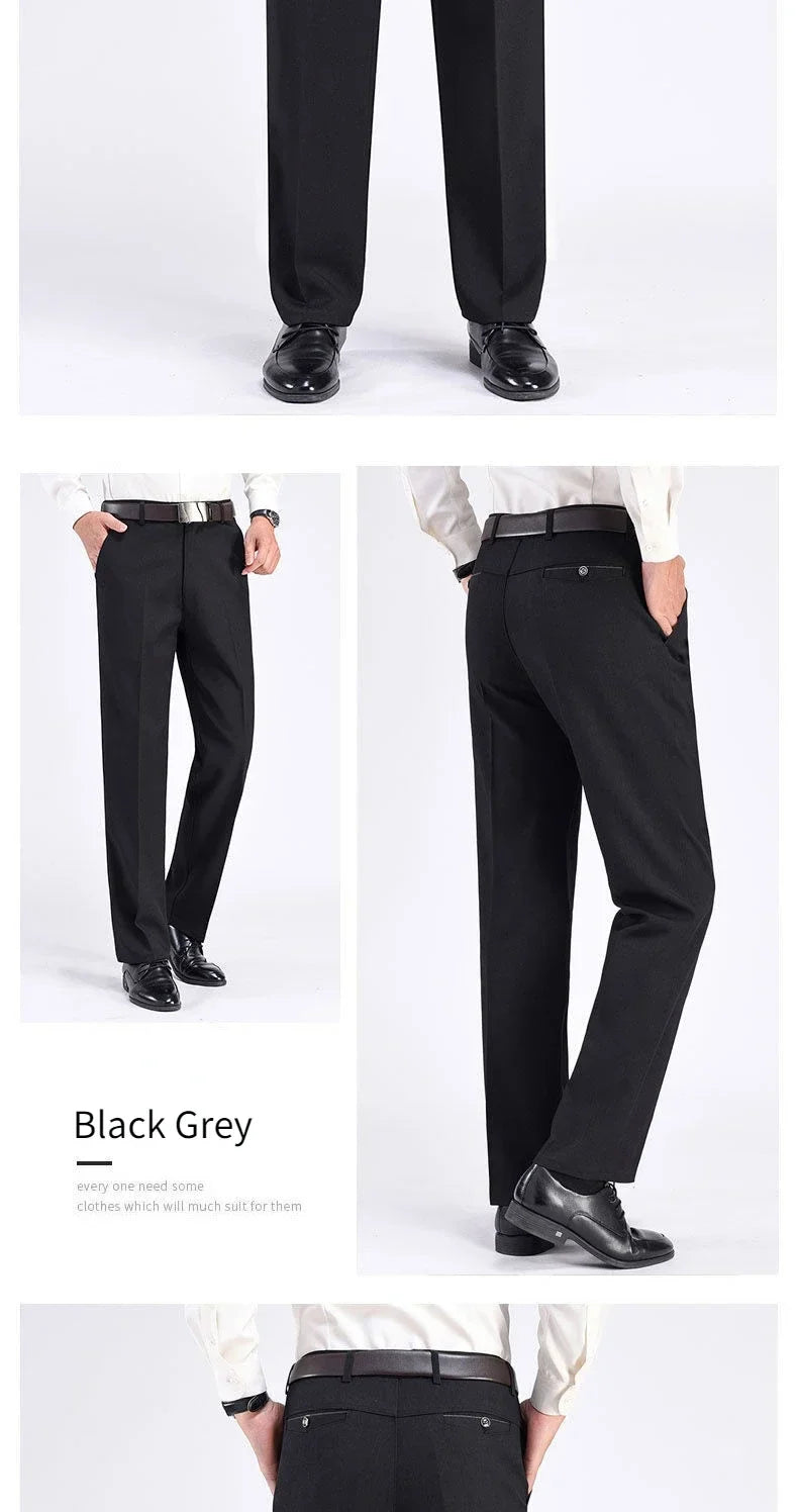 Mens Summer Casual Suit Thin Pants Classic Formal Business Fashion Autumn Thick Stretch Trousers Male Brand Clothes GOZBKF