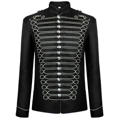 2025 New Black-gold/Silver Halloween Blazer Jacket for Men and Women,medieval Court Dress, Vintage Gothic Steam Drummer Costume