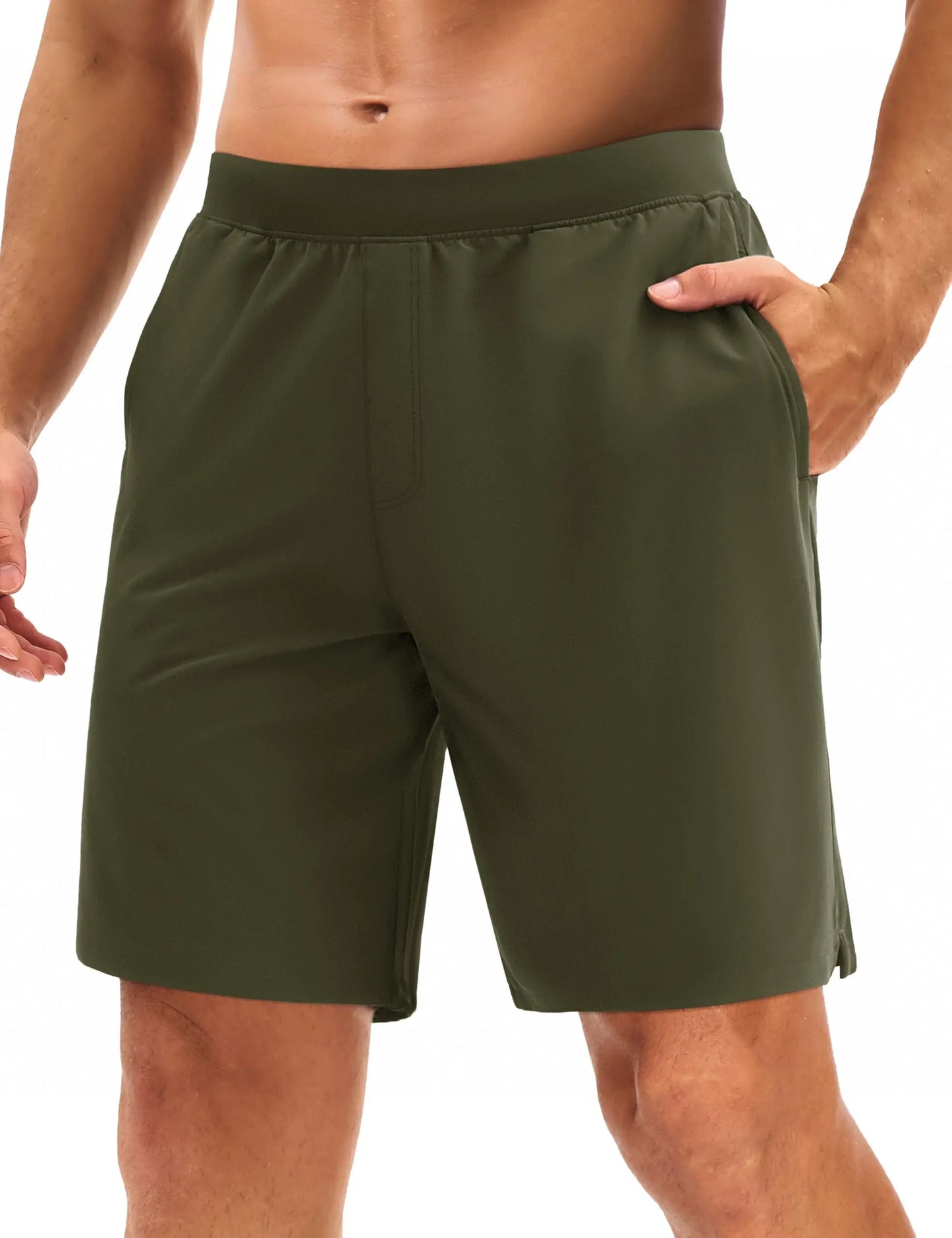 Men's UPF 50+ Athletic Running Shorts 8 inches Quick Dry Lightweight Workout Gym Sports Hiking Shorts with 3 Pockets