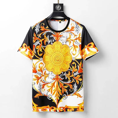 Men's And Women's Summer Casual T-shirts 3D Printed Shirts Retro Luxury Royal Flowers Street Fashion Oversized Clothing Tops