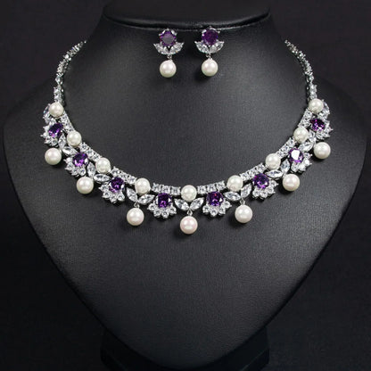 Pop Hot Stereo Jewelry Oil Painting Necklace Earrings Premium Multi-Color 2-Piece Wedding Travel Women's Holiday Gift M-1000
