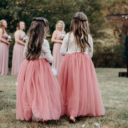 Princess Party Lace Flower Girl Dress Baby Kids Summer Wedding Birthday Dresses Children Clothing 2 4  6 8 10 12 14
