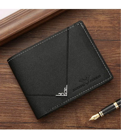 Portefeuille en cuir fin pour homme, blocage RFID, pliable, porte-cartes de crédit minimaliste, pince à billets
