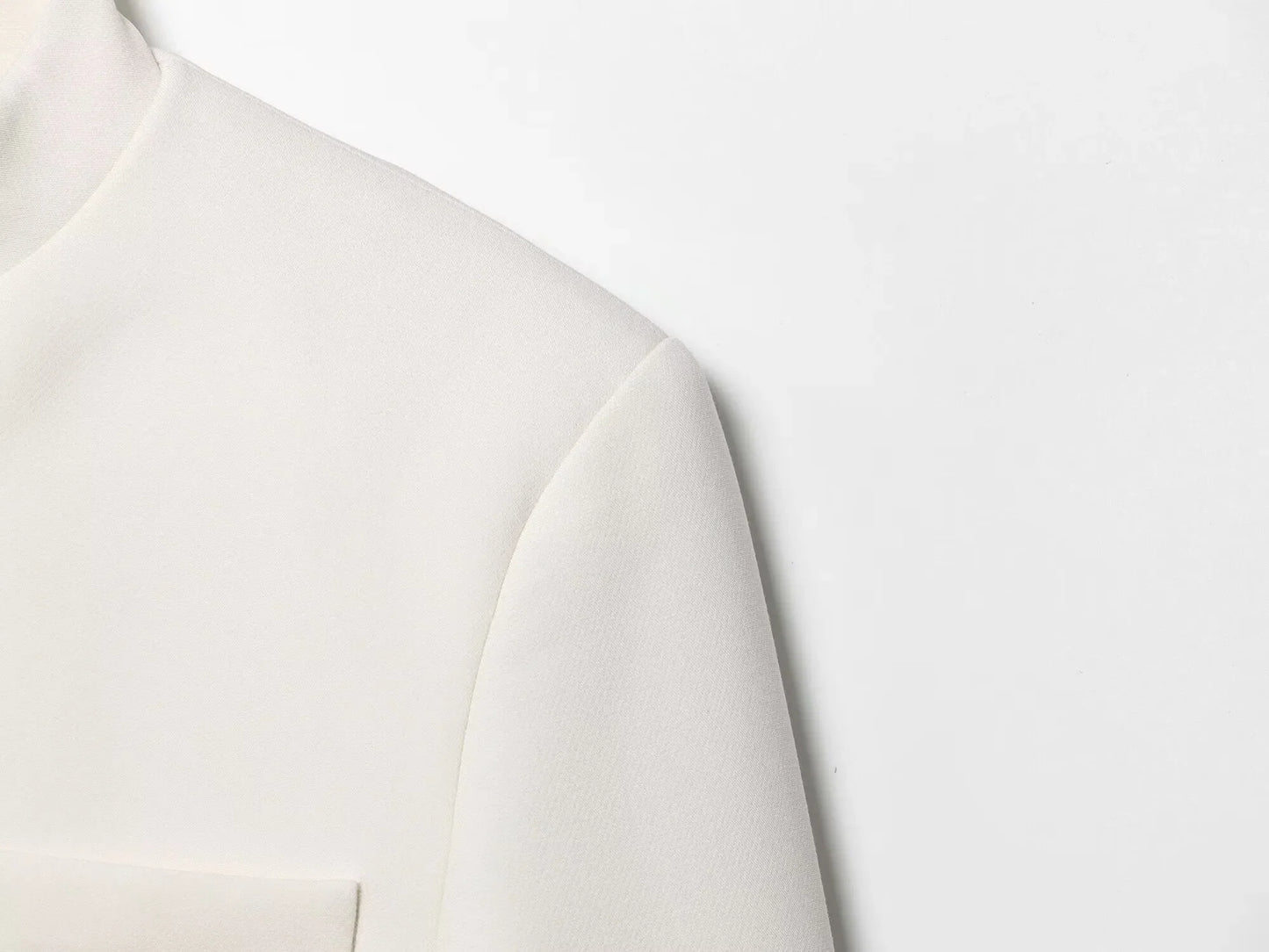 2025 autumn winter new professional women's simple fashion white short commuting zhongshan collar suit jacket