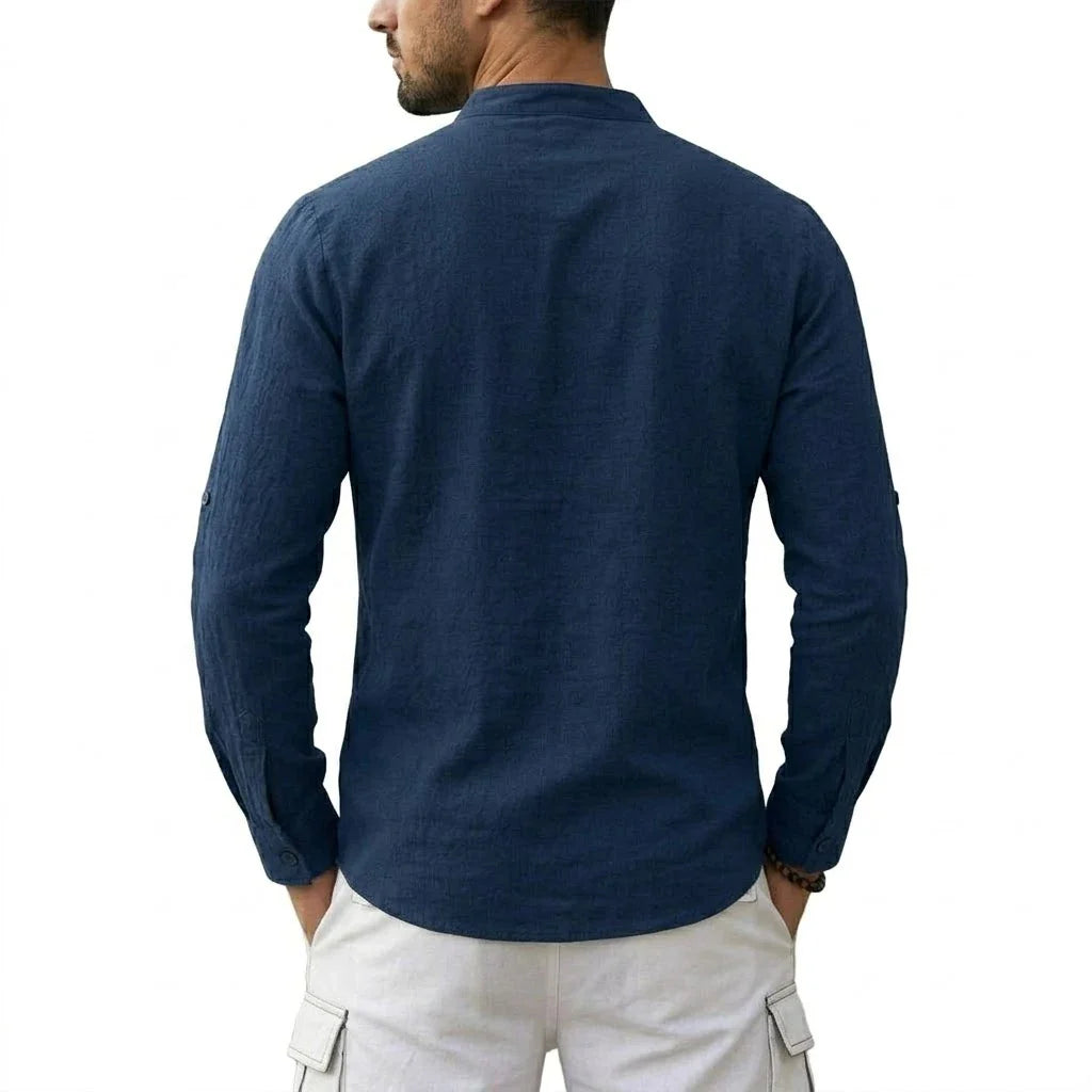 Men's Long Sleeved Linen T-Shirts Medieval Vintage Viking Top Cotton Shirts Men Halloween Costume Breathable Tops Yoga Shirts