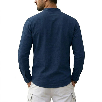 Men's Long Sleeved Linen T-Shirts Medieval Vintage Viking Top Cotton Shirts Men Halloween Costume Breathable Tops Yoga Shirts