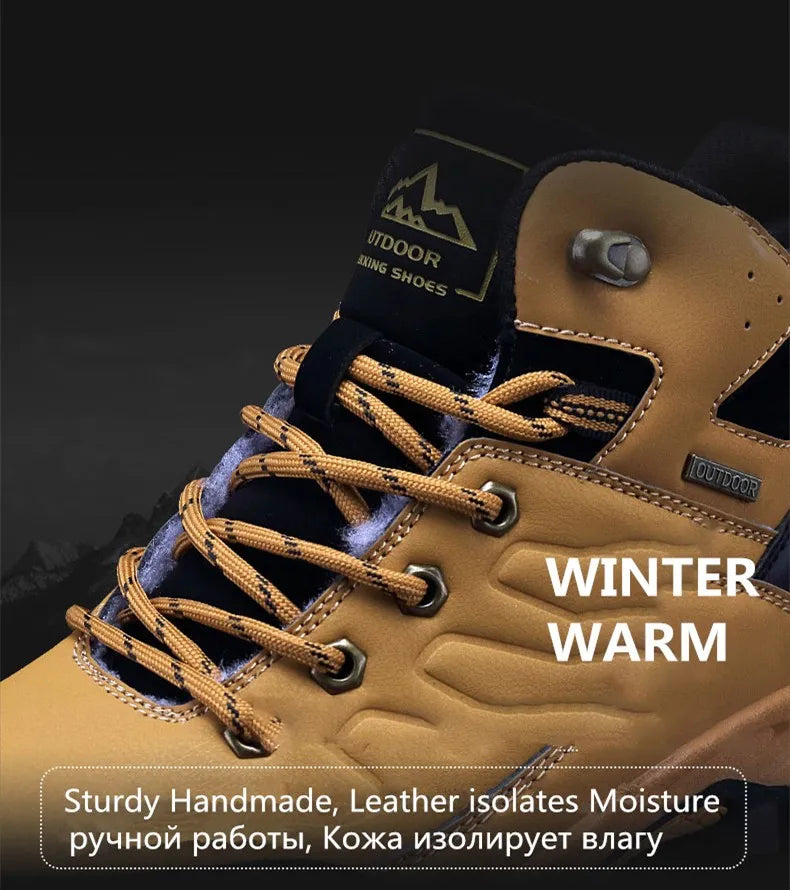 New Winter Men Boots Fur Warm Snow Boots Men Winter Boots Work Shoes Men waterproof Ankle Boots Outdoor Men's Sneakers Footwear