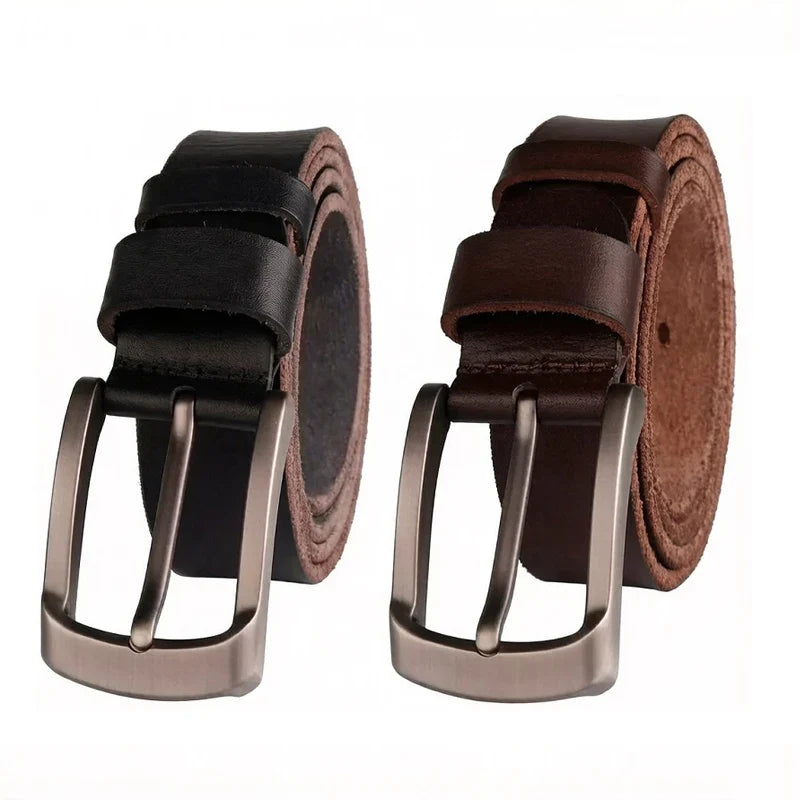 Men Belt Full Grain 100% Real Genuine Cowskin Top Layer Leather Soft Jeans Cowhide Belts For Men TM053