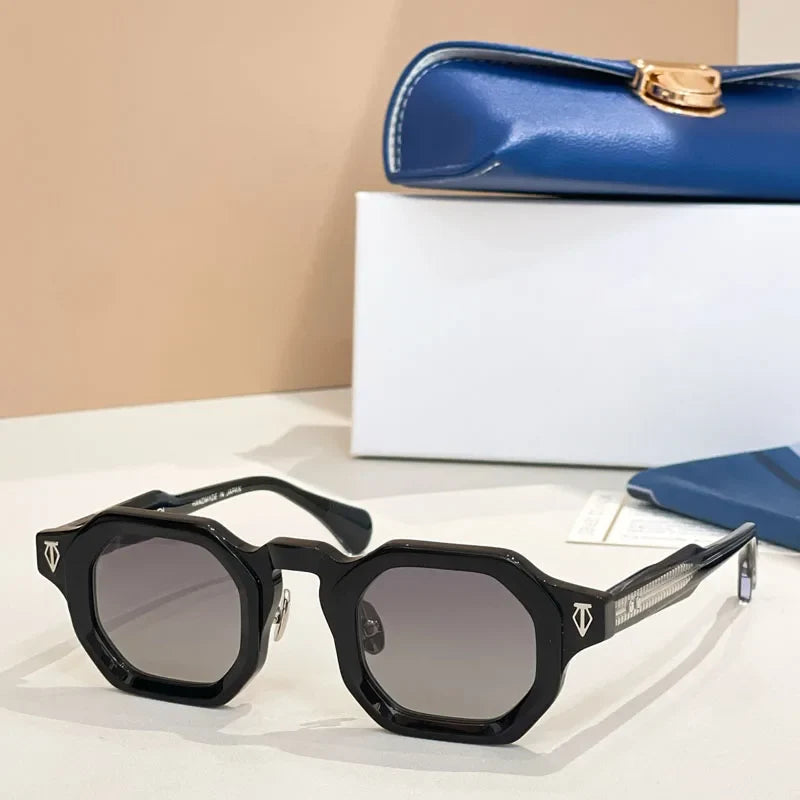 Irregulare Square Sunglasses Thick Acetate Polygon High Quality Handmade Vintage Fashion Brand Design UV400 with Case