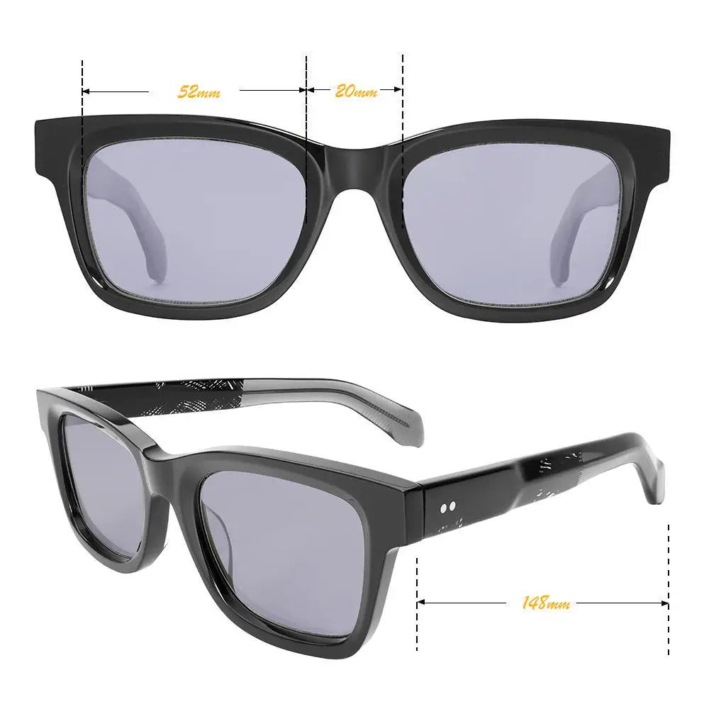 Oversized Glasses for Women Men Polarized Sunglasses Retro Thick Acetate Frame Trendy Wide Bridge UV400 Daily Wear