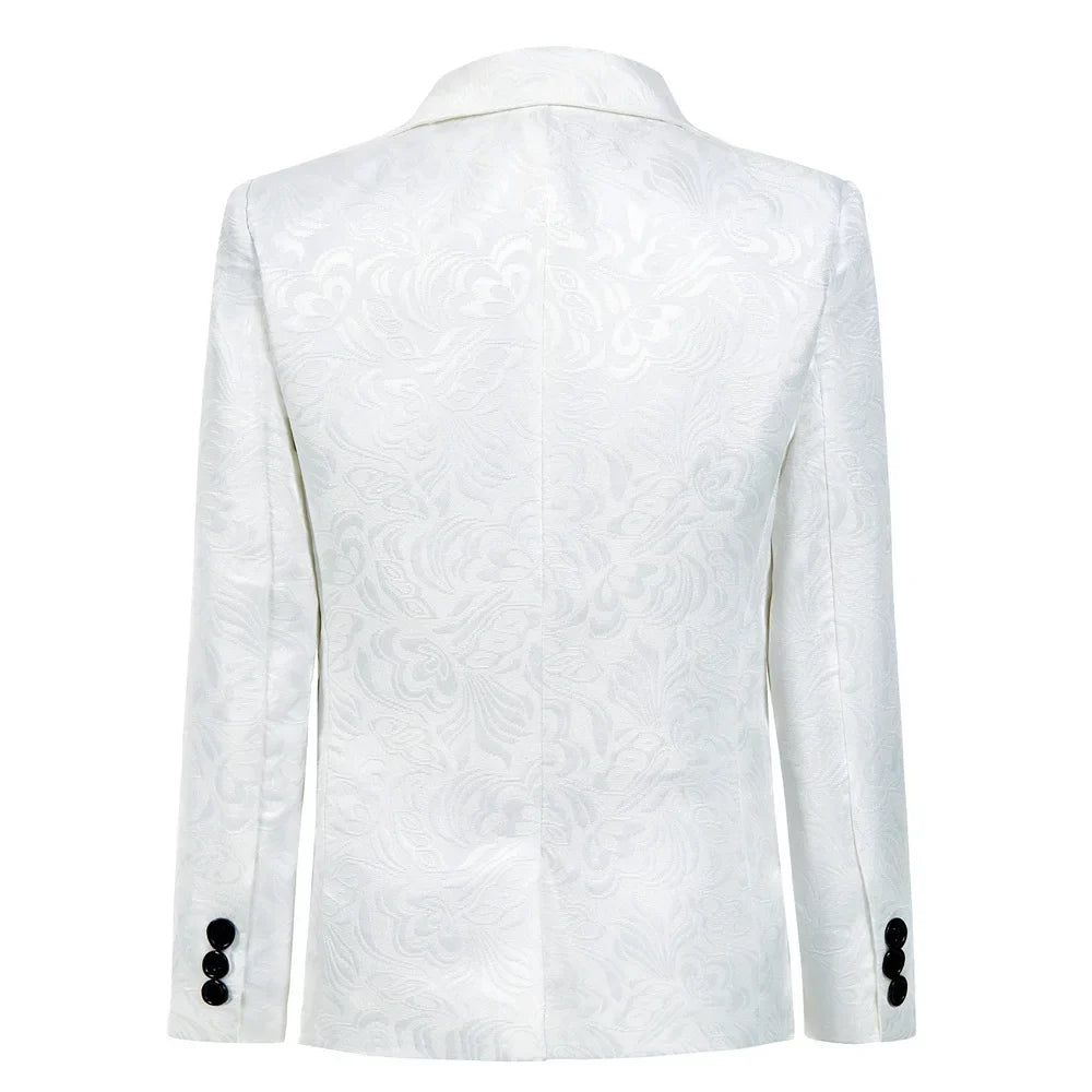 Royal Blue Paisley Suit Set or Children 3-14 Years Communion Suit Boys Wedding Suits 4-Piece Jacket Vest Pants Bowtie