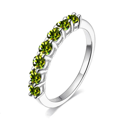 3mm Gemstone Moissanite Ring for Women S925 Silver White Gold Stackable Wedding Band Diamond Matching Gift