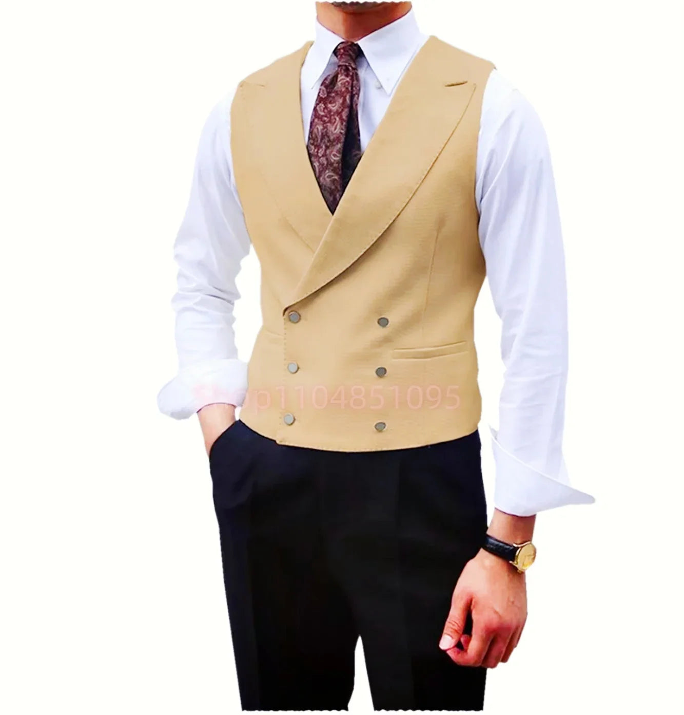 Fashion Solid Vests for Men Casual Style Sleeveless Male Fashion Waistcoat 1 Piece Slim Fit Beach Prom Party Suits Vest