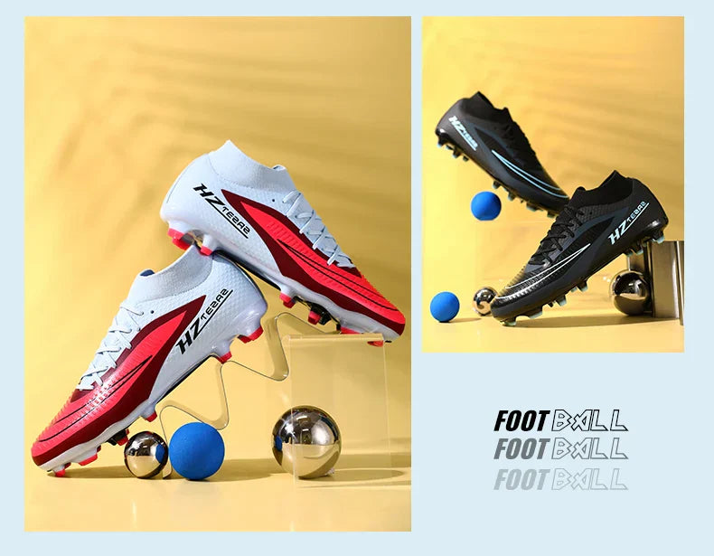 New Men Soccer Shoes Sport Outdoor Football Boots Training Boys Breathable Cleats Adult Long Spikes Non Slip Match Comfortable