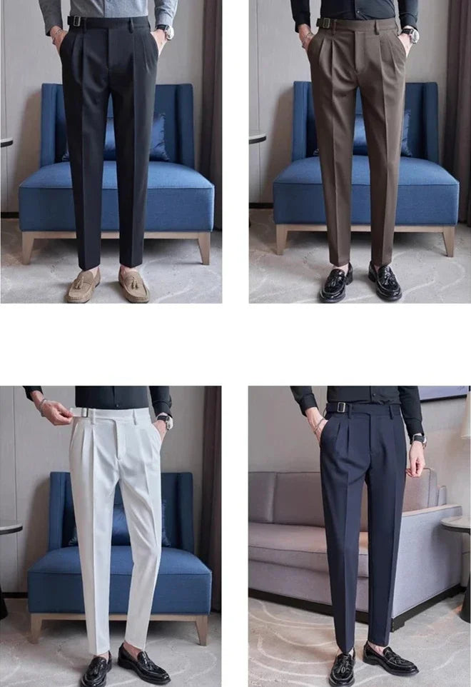 Yellow Men's Suit Pants, Fashion Slim Dress Trousers ,White Black Blue Green Pantalones Hombre Fall/Winter Male Pant, 2025 New