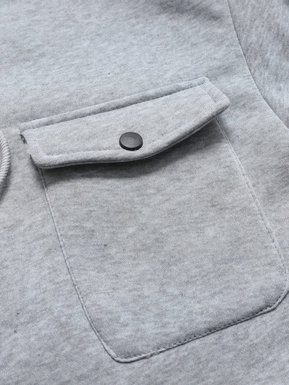 Spring Autumn New Men's Multi Pocket Hoodie with Velvet Casual Zipper Hoodie Fashion Sports Street Top Jacket for Men