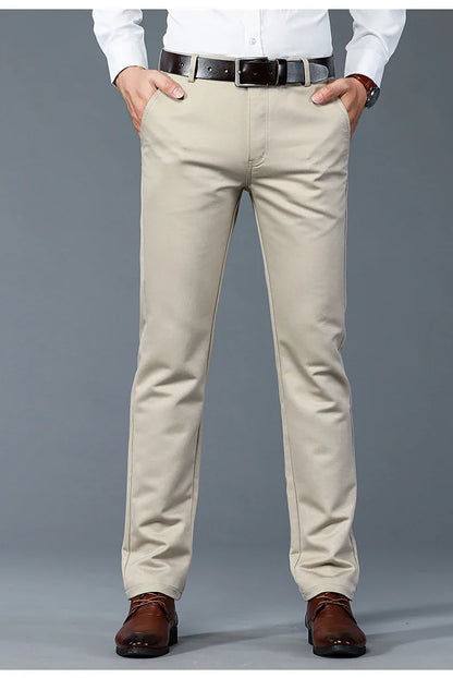 6 Colors Male Autumn Winter Casual Pants Chic Straight Formal Office Luxury Trousers Fashion Elastic Men Business Suit Pants