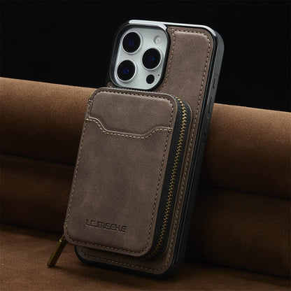 For Magsafe Magnetic Leather Phone Case for iPhone 16E 17 Air 16 15 Plus 14 13 12 11 Pro Max Wallet Card Holder Pocket Cover
