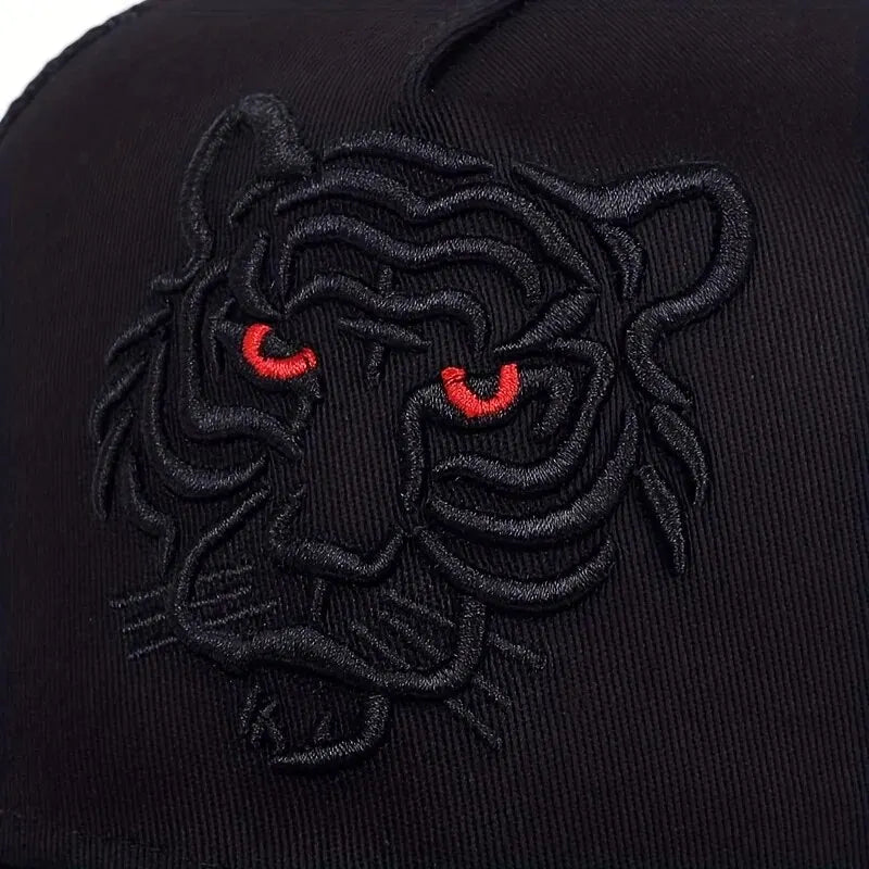 Unisex Tiger Head Embroidery Baseball Caps Spring and Autumn Outdoor Adjustable Casual Hats Sunscreen Hat