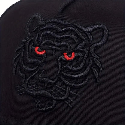 Unisex Tiger Head Embroidery Baseball Caps Spring and Autumn Outdoor Adjustable Casual Hats Sunscreen Hat