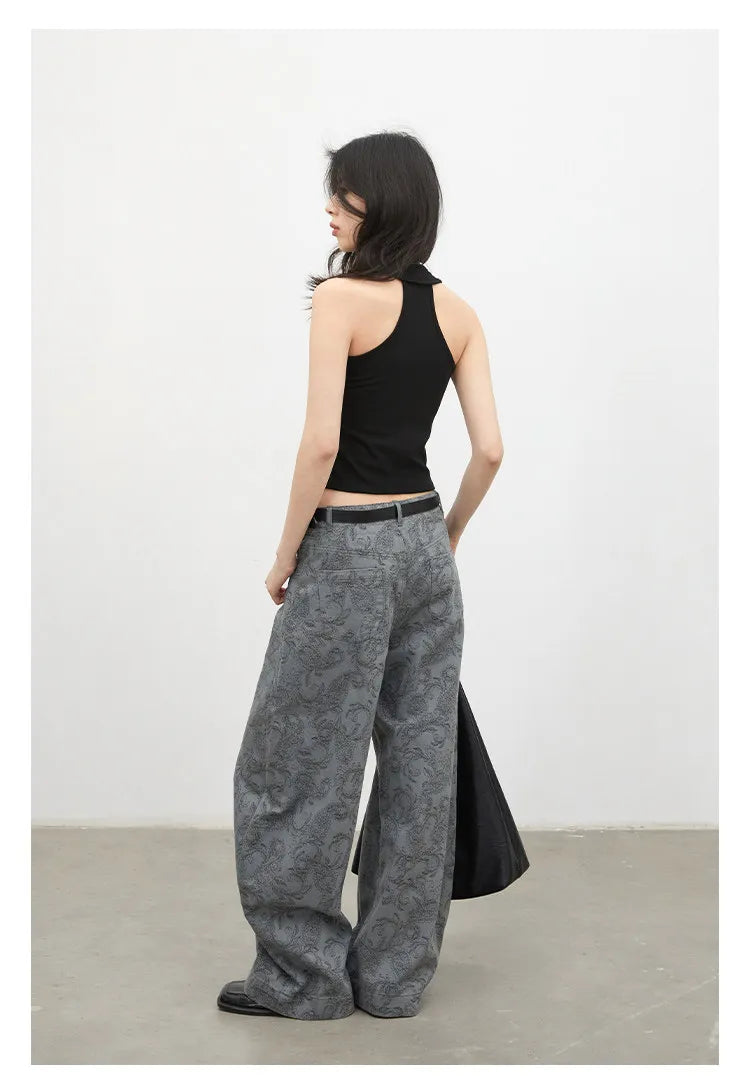 New Women Jeans Loose Casual High Waist Wide Leg Denim Pants Paisley Female Trousers Spring Autumn 2026
