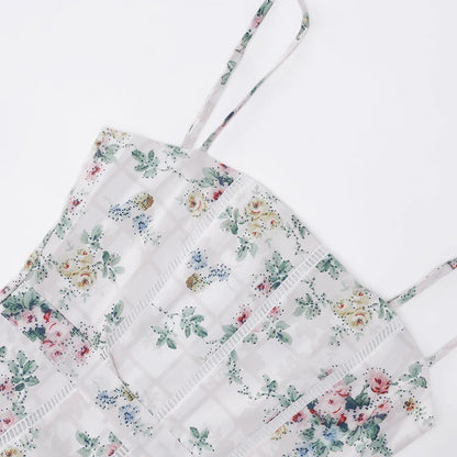 Summer Floral Print Dress Elegant 2025 New Arrivals Spaghetti Strap Flare Dress Maxi Holiday Party Dresses Women