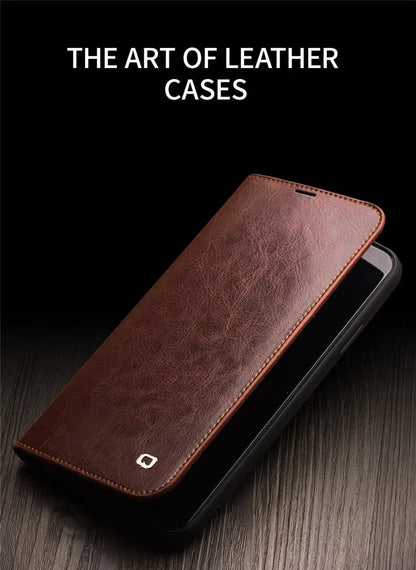 Luxury Thin Case for iPhone15 14 13 12 11 Pro Max Mini Genuine Leather Fashion Cover for XR XS Max 7 8 14 Plus Card Slot