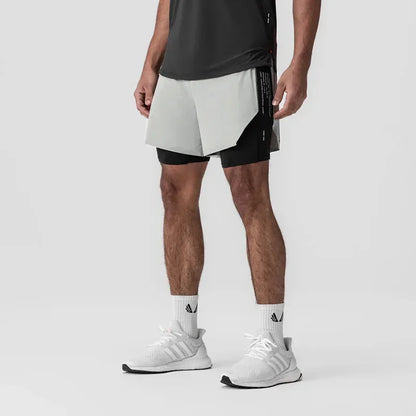 Men's Gym Shorts 2 in 1 Quick Dry Running Shorts Basketball Jogger Summer Fitness Workout Short Pants Bodybuilding Activewear