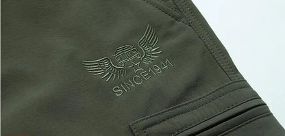 Thick Warm Cargo Stretch Pants Men Autumn Winter Hunting SoftShell Casual Fleece Pants Tactical Trousers  Waterproof Pants Men