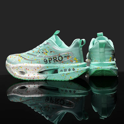 New Carbon Plate Men's Running Shoe Night Fluorescent Cushioning Sneakers Women Lace-Up Lightweight Casual Shoes Jog Shoes
