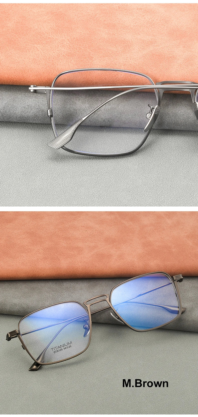 Ultralight Pure Titanium Frames Business Retro Square Men's Reading Glasses Anti-blue Light Customized Myopia DTX125