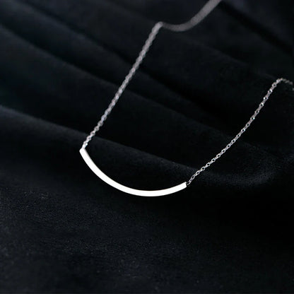 Silver Simple Geometric Female Necklaces 100% 925 Sterling Silver Classic Fashion Chain Necklaces For Women Girl Jewelry