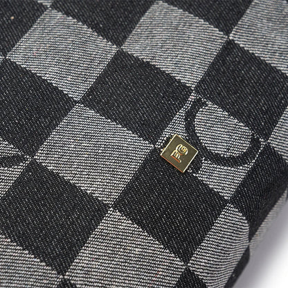 Lady Shoulder Bag Denim Checkerboard Design Light Luxury Large Capacity Simple Trendy Cool Texture Daily Commute Handbag