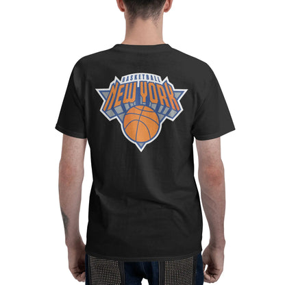 100% Cotton New York Basketball T-Shirt Men's Double Sided T Shirt Men O-Neck Summer Shirts Tops Oversized