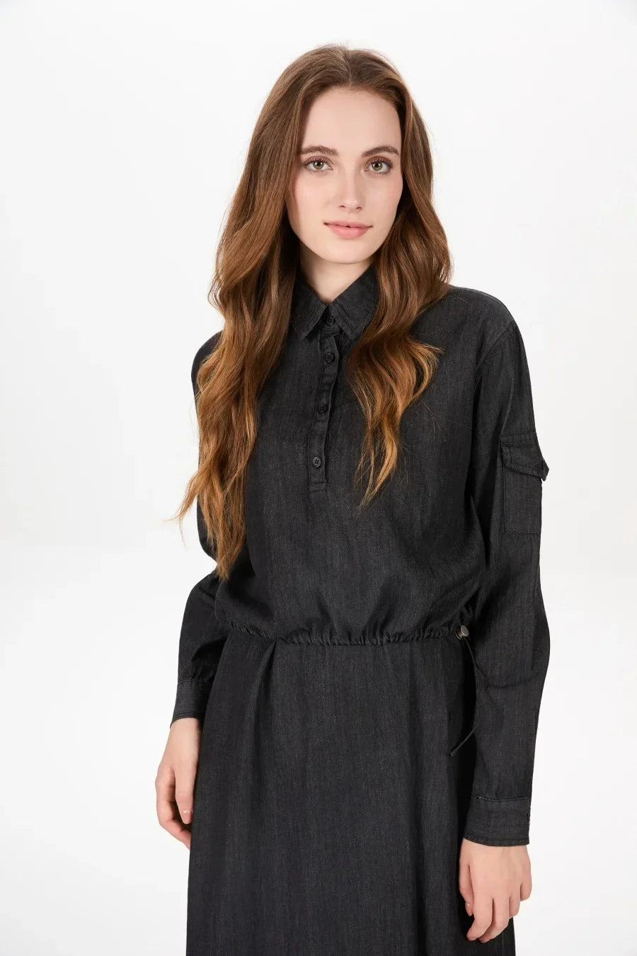 AS AW25 Denim set loose Shirt + slip dress Aline adjustable dress