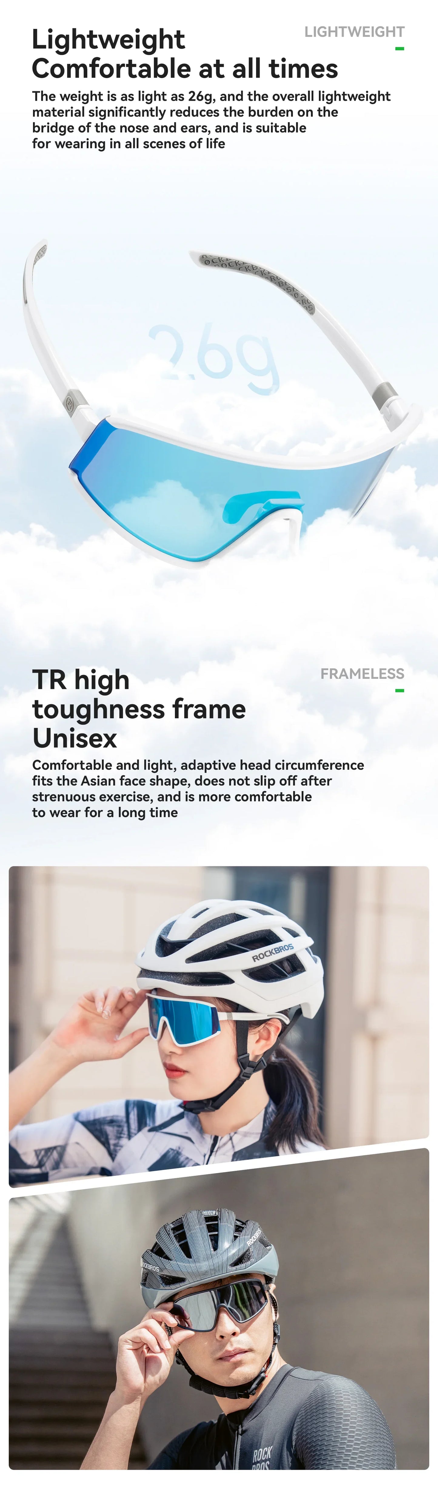 Outdoor Cycling Sunglasses Polarized UV400 Driving Eyewear Bicycle Goggles Non-slip Anti-fog Photochromic Glasses