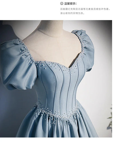 Palace Style Women's Evening Dresses Light Luxury Satin Lace-up Slimming Banquet Ball Gown Skirt Prom Dress Vestidos