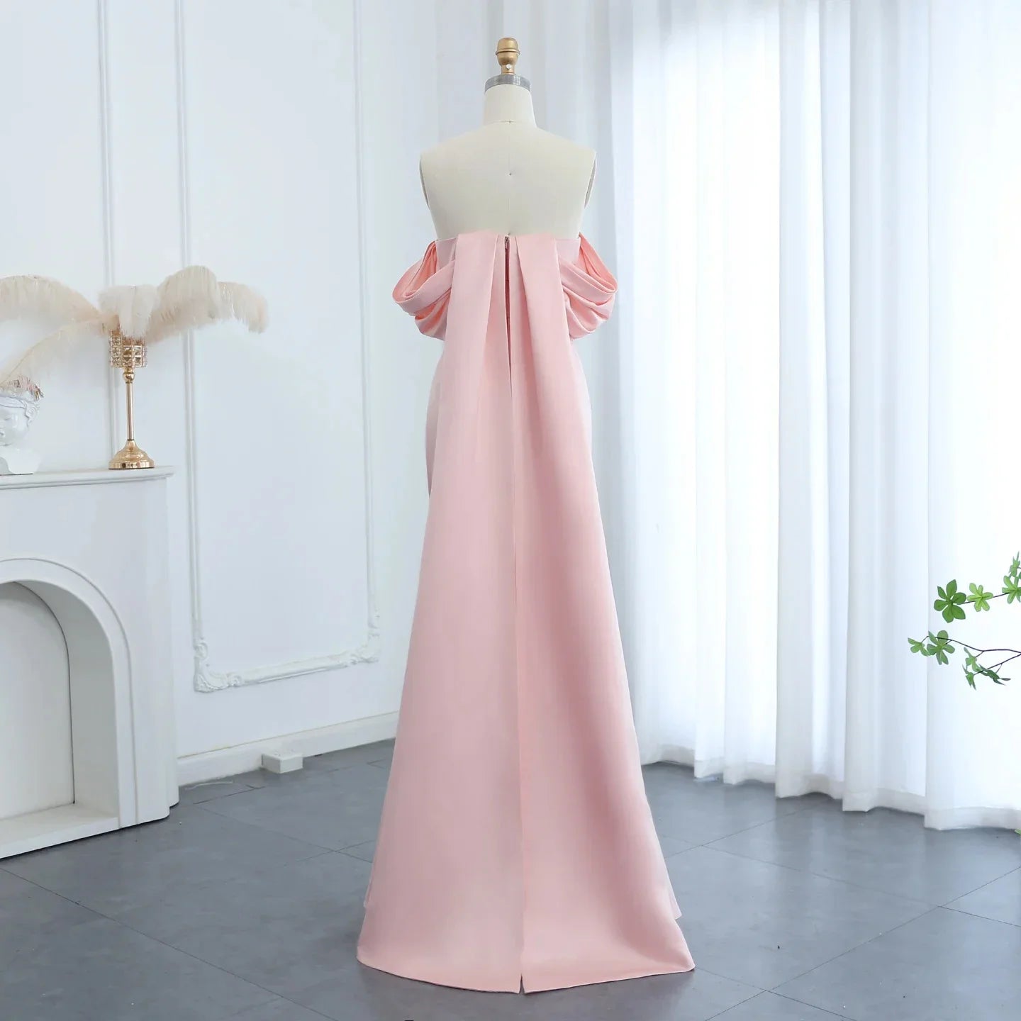 Customized Off Shoulder Evening Dresses for Women Wedding Saudi Arabia Dubai Long Formal Prom Gowns Party Baby Pink Bule Dress