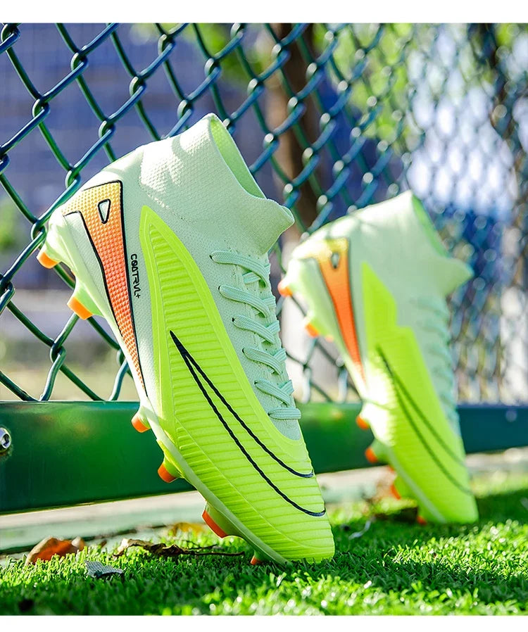 Men Professional Soccer Shoes Outdoor High-Top Sports Football Boots Long Spikes Artificial Grass Training Non Slip Sneakers