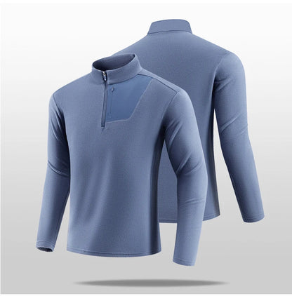 High-quality Outdoor Sports Inner Lining Autumn/Winter Warm Long-sleeved Stand-up Collar T-shirts Running Jackets Tops