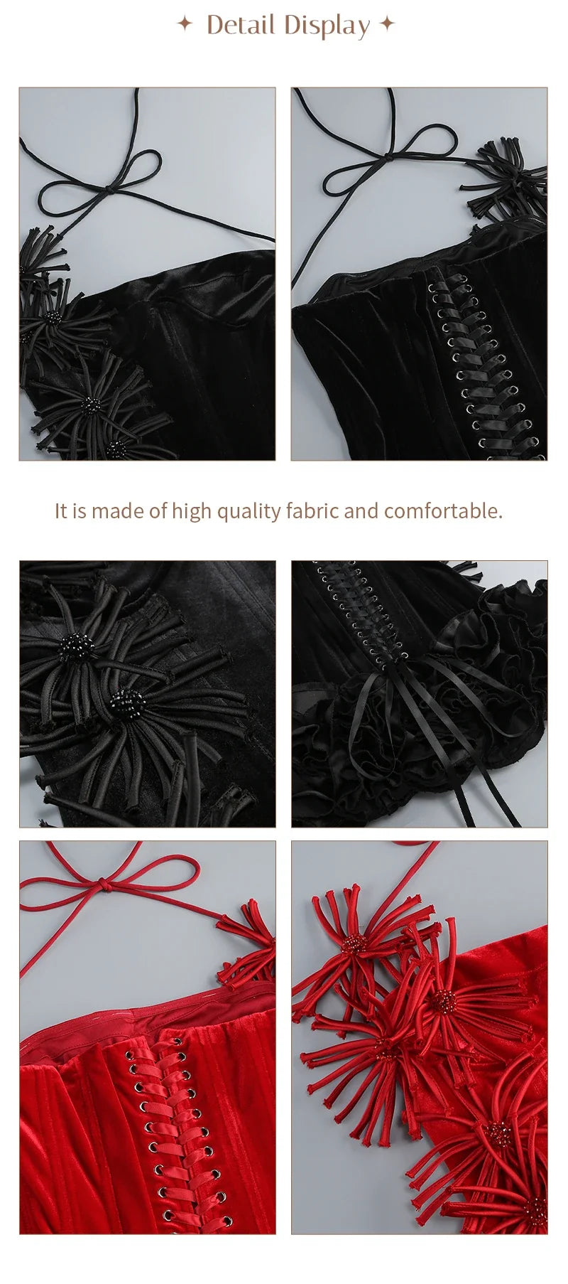 Halter Sleeveless Style Corset Mini Dress with Unique Embellishments for a Special Night Out Evening Gown