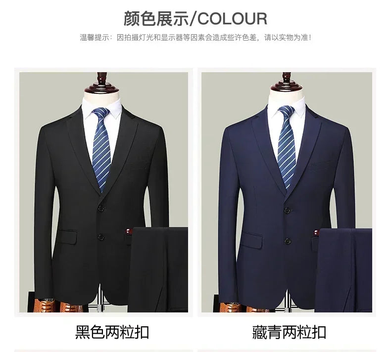 S-8XL Blazer New Men's Fashion Business Solid Color British Style Professional Work Groom Wedding Dress Best Man Blazer Jacket