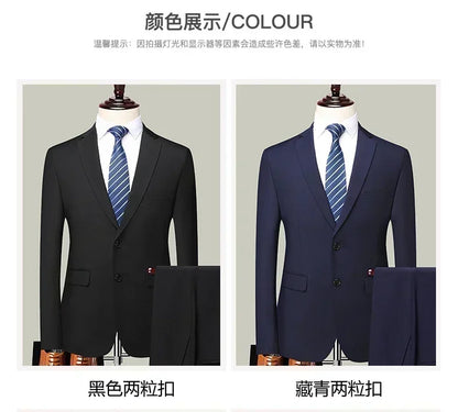 S-8XL Blazer New Men's Fashion Business Solid Color British Style Professional Work Groom Wedding Dress Best Man Blazer Jacket