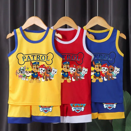 Cartoon Printed Boys Basketball Vest and Shorts 2pcs Sets Kids Casual Outfits Summer Child Outdoor Sport Clothes Suit