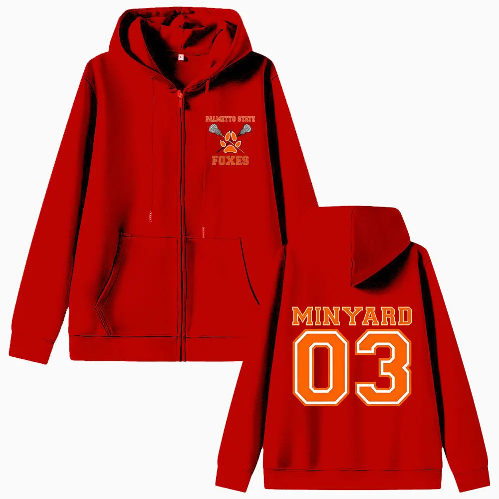 All for The Game The Foxhole Court Palmetto State Foxes Zipper Hoodie Male Casual Zip Up Jacket Men Women Fashion Oversized Coat