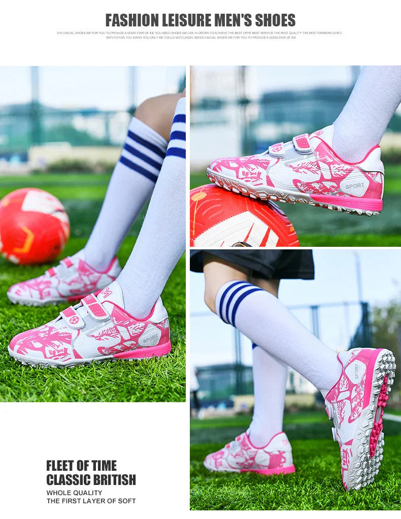 Professional Football Shoes Kids Futsal Sneakers Outdoor Low-cut Soccer Shoes Boys Lightweight Non-slip Children's Sports Shoes