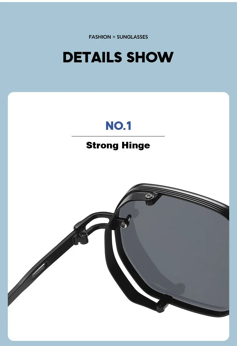 2024 Steampunk Sunglasses For Men Fashionable Square Punk Fashion Glasses Designer Sunglasses Women Trendy Gafas De Sol Hombre