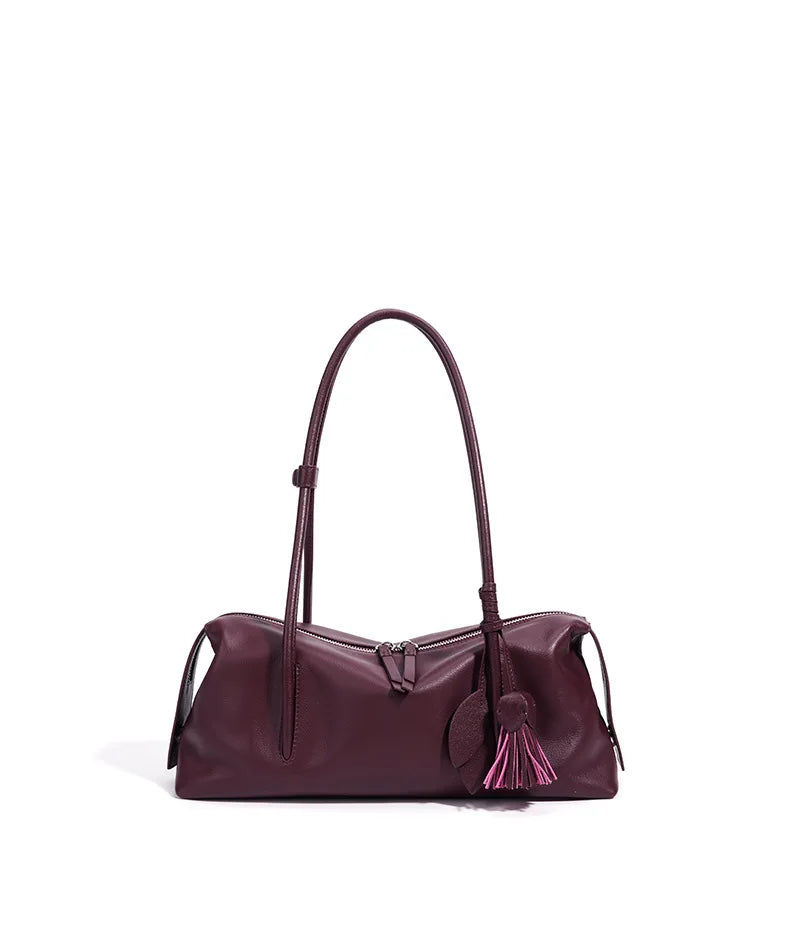 2026New Women's Casual Top Grain Leather Shoulder Bag Large Capacity Soft Pillow Handbag Underarm Tote for Daily Commute